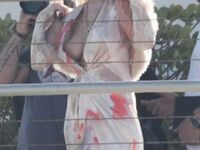 Lindsay Lohan Bare Boobs Slip On Public