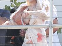 Lindsay Lohan Bare Boobs Slip On Public