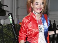 Lindsay Lohan Looks Hot In Harley Quinn's Outfit
