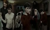 Room full of homo Daniel Radcliffe look a likes getting changed