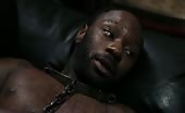 Anal assassin Nelsan Ellis bare chested and chained up