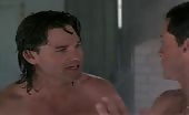 Faggot icons Sylvester Stallone and Kurt Russell shower
