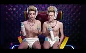 Gay twins Jedward dressed as Babies 