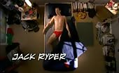 Homo babe Jack Ryder in bed in red underpants